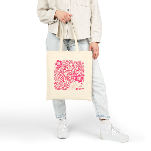floral ocean tote bag
