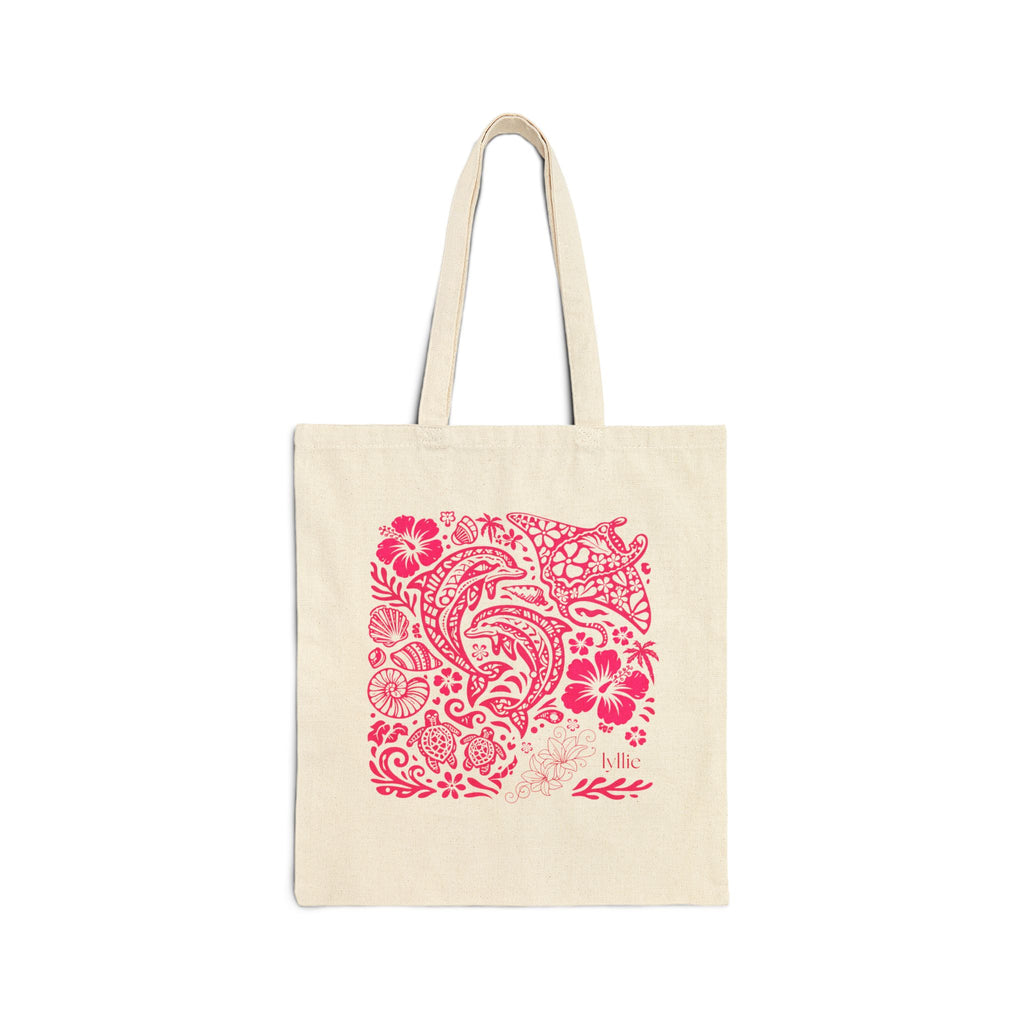 floral ocean tote bag