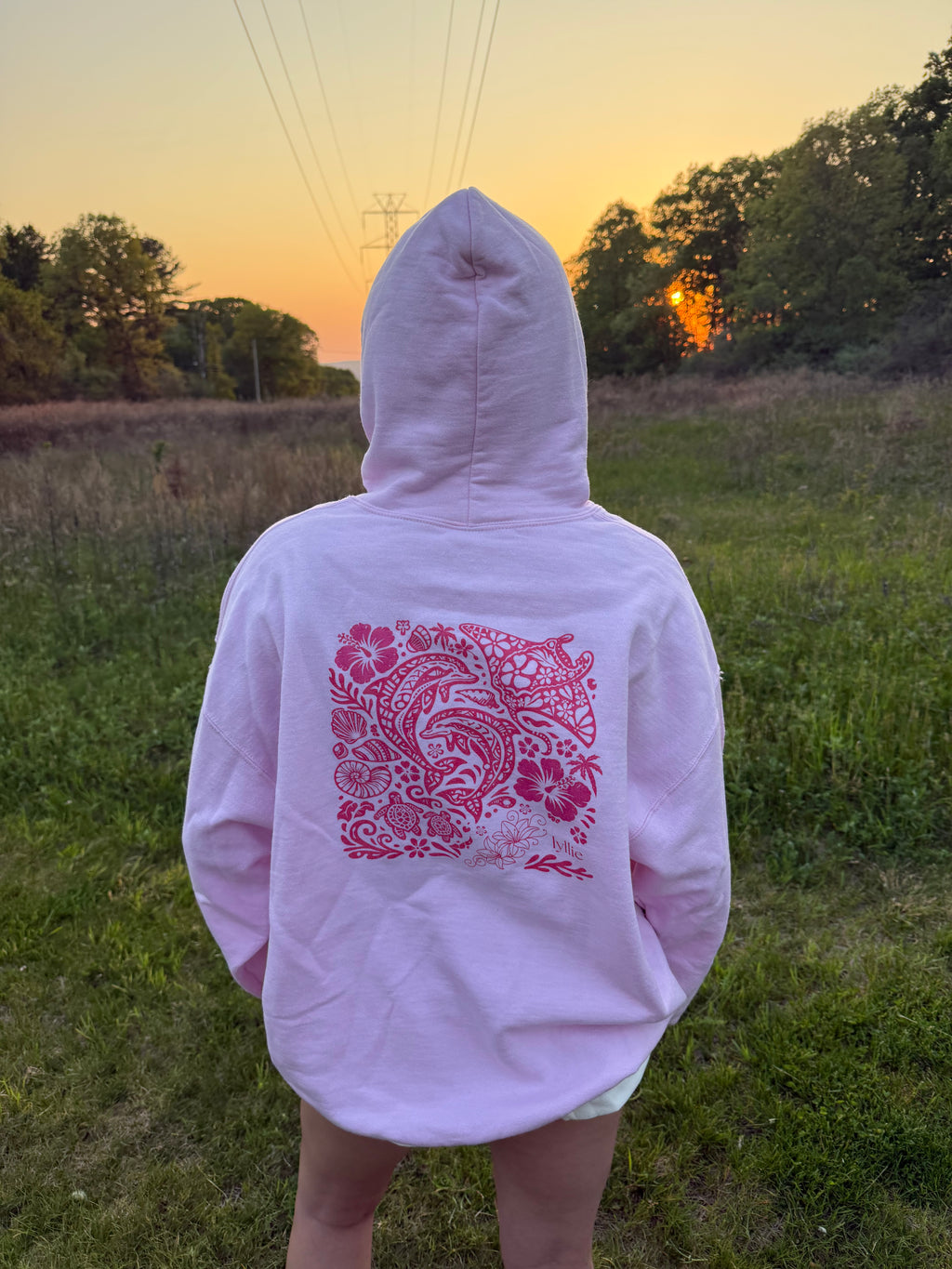 floral ocean hoodie