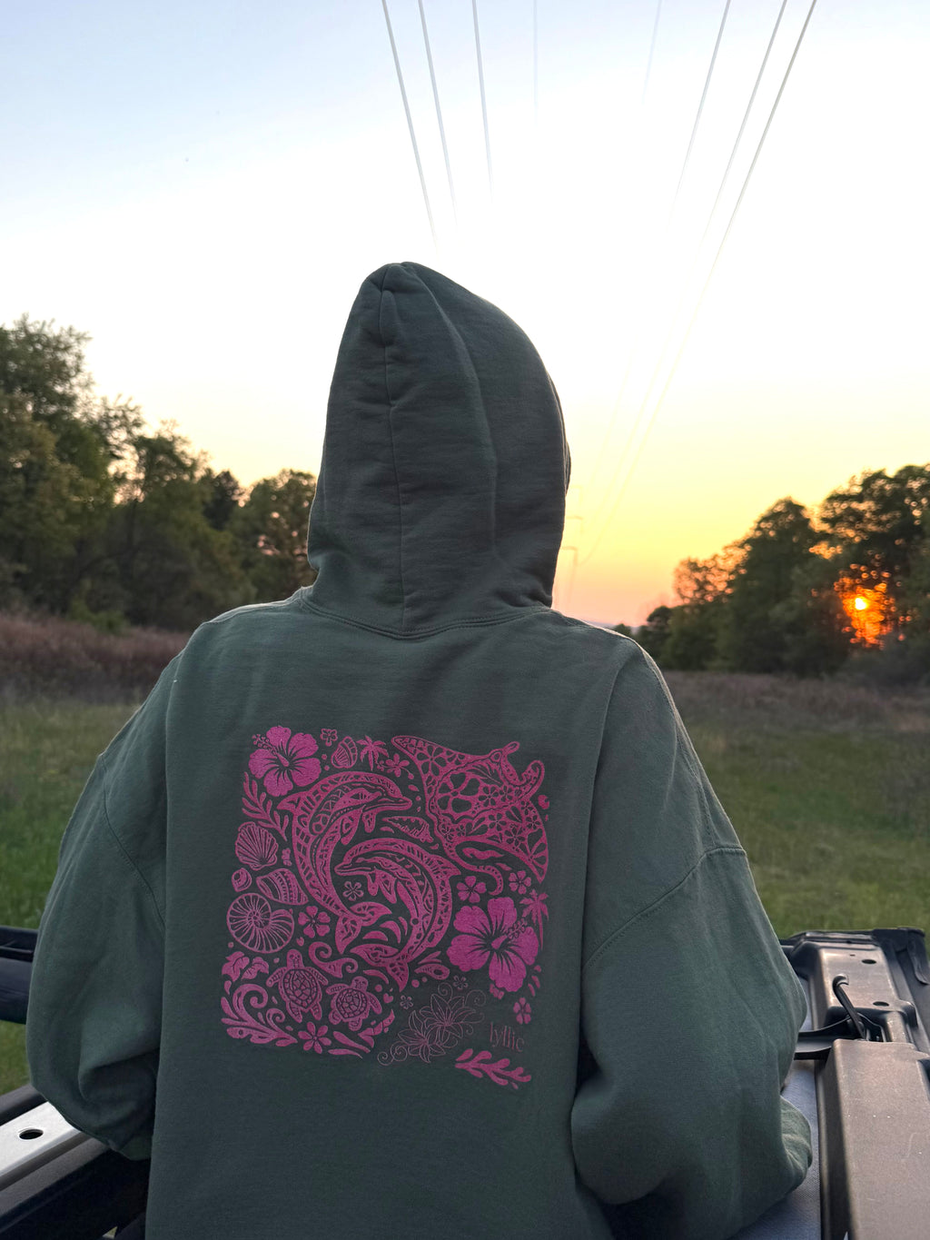 floral ocean hoodie